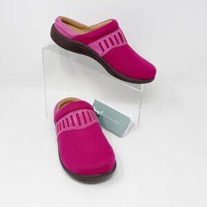 Revitalign Womens Hot Pink "Maria" Denim Textile Slip on Clog  Size 6